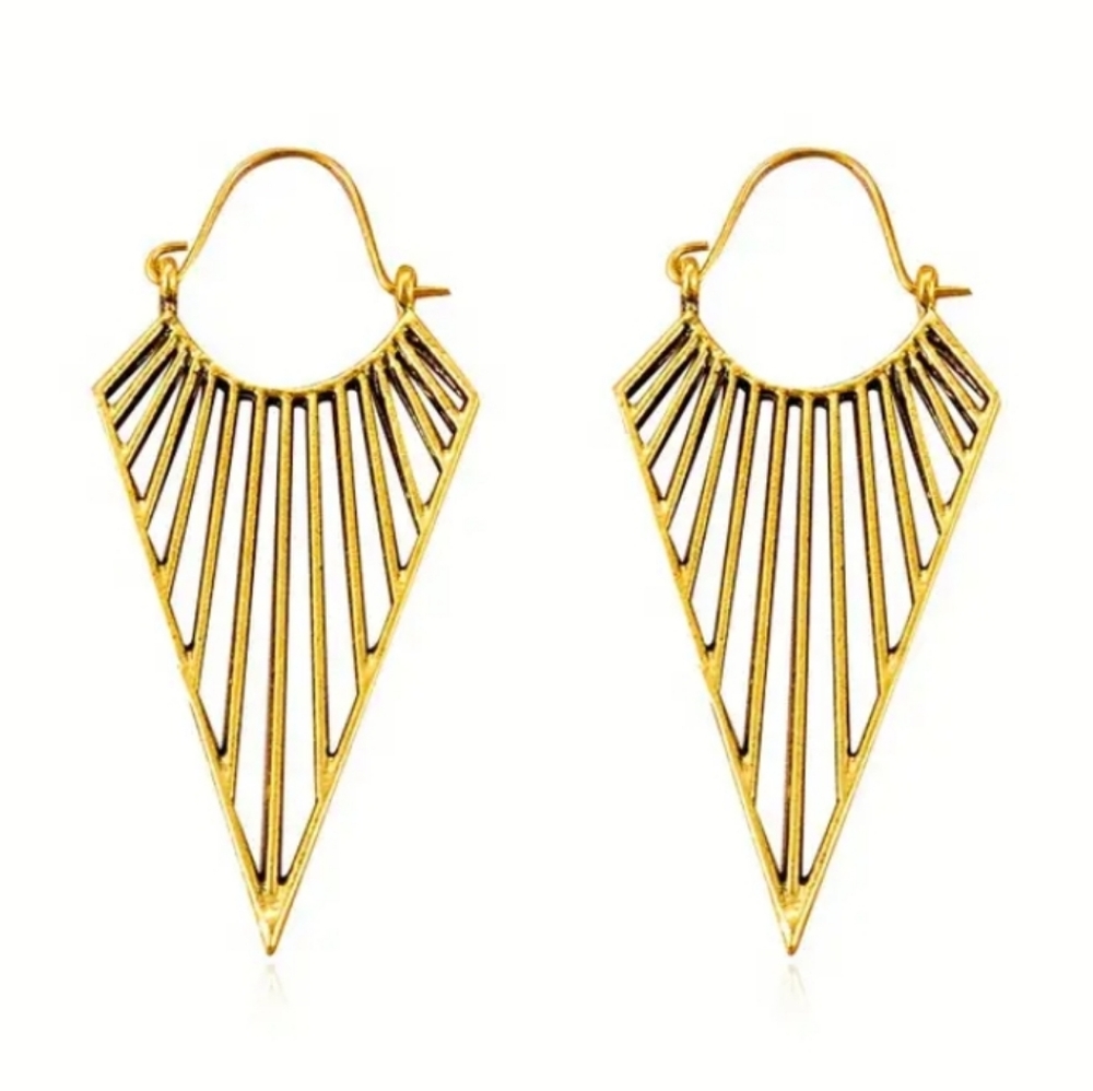NEW!! Bohemian triangle Dangling Gold Plated Earrings